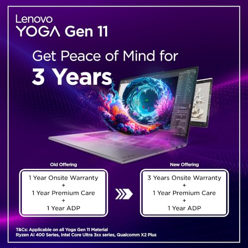Lenovo Yoga Slim 7 Ultra Aura Edition Intel Evo Core Ultra X9 378H (32GB RAM/1TB SSD/14 (35.5cm)/2.8K WQXGA+ POLED/Copilot+ PC/Windows 11/MSO 365 Basic+Office24/Seashell/975g), 83QK00A4IN