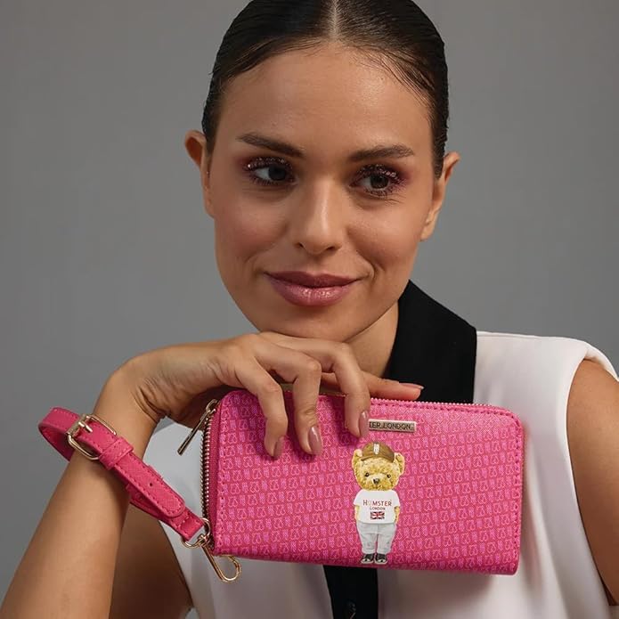 HAMSTER London Ted H Limited Edition Wallet – Stylish and Compact Wallet, 20x3x12 cm (hot Pink)