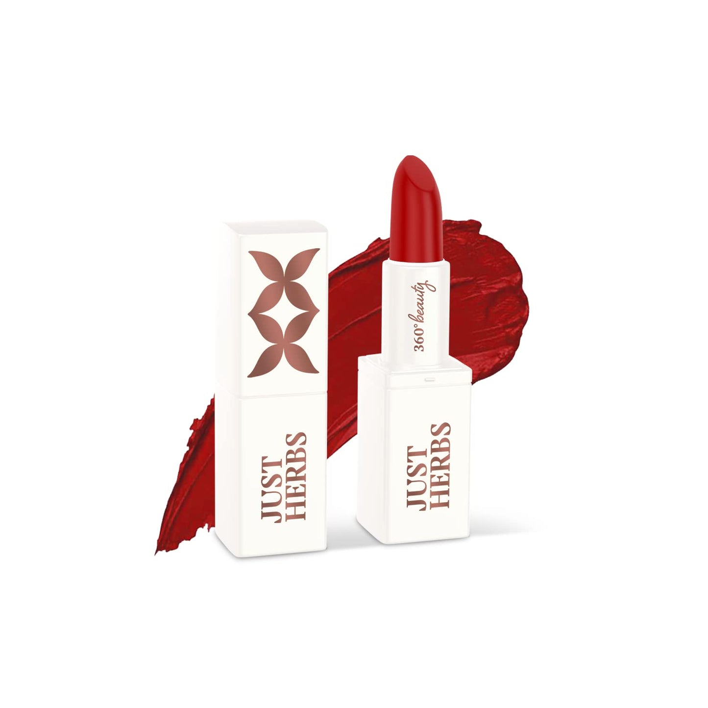 Just Herbs Ayurvedic Creamy Matte Lipstick For Moisturized Lips - Parabens & Chemical Free 06 Burnt Red (Half - Size) 1.8gm