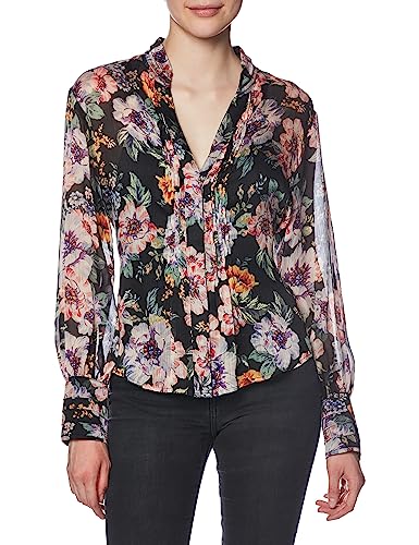 GUESS Women's Blouse W3YH29 WCWF2 P9QT Black, Ciaobella, XL