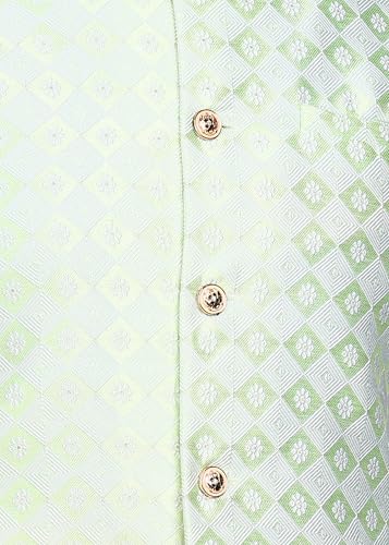 Fort Worth Men's Kurta Pyjama with Nehru Jacket - Elegant Indian Ethnic Wear for Weddings, Festivals, and Special Occasions - Traditional Sherwani Alternative, Comfortable Fabric (Lemon-36)