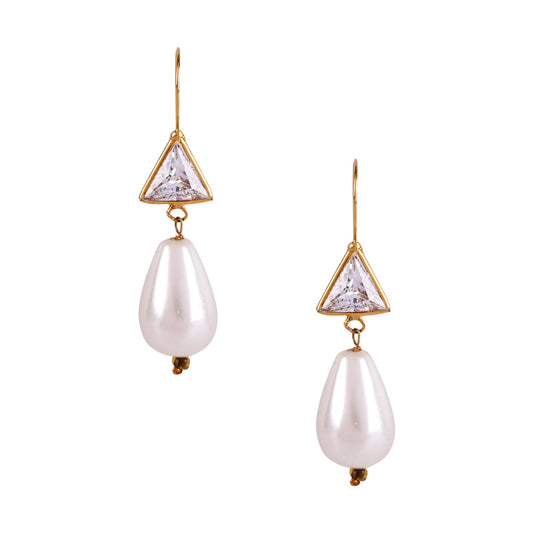 Slayinbyneelima Womens Gold Earrings 14K(585) Ideal For Dailywear Lightweight Gifting Pearl Jewellery.Perfect Also For Wedding Gift, Birthday Gift,