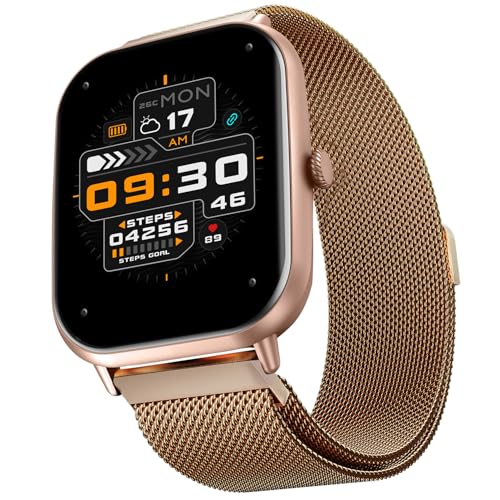 Fire-Boltt Ninja Call Pro Max 51.05mm (2.01 inch) Display Smart Watch, Bluetooth Calling, 120+ Sports Modes, Health Suite, Voice Assistance (Gold SS)