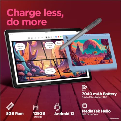 Lenovo Tab M11 with Pen| Wi-Fi Connectivity| 8 GB RAM, 128 GB ROM|11 Inch Screen| 90 Hz, 72% NTSC, FHD Display| Quad Speakers with Dolby Atmos|Octa-Core Processor |13 MP Rear Camera, Green
