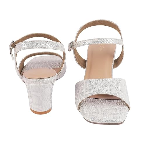 tresmode Sanrep White Women's Dress Block Heel Sandals in Size 3 UK / 36 EU