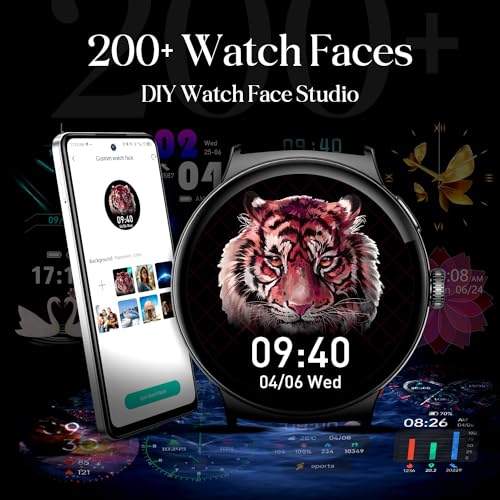 itel Unicorn Smartwartch with Single chip BT Calling, 1.43" AMOLED Display, 500 Nits Brightness, Rotating Crown, IP68 Waterproof, 200+ Watch Faces, 100% Charging Approx 70 mins (Dark Chrome)
