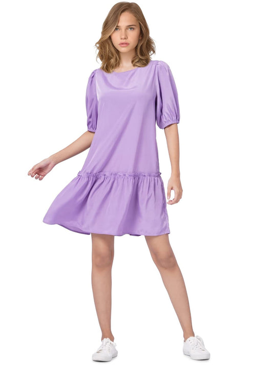 Only Women's Polyester A-Line Above The Knee Casual Dress (15283092-Paisley Purple_Paisley 38)