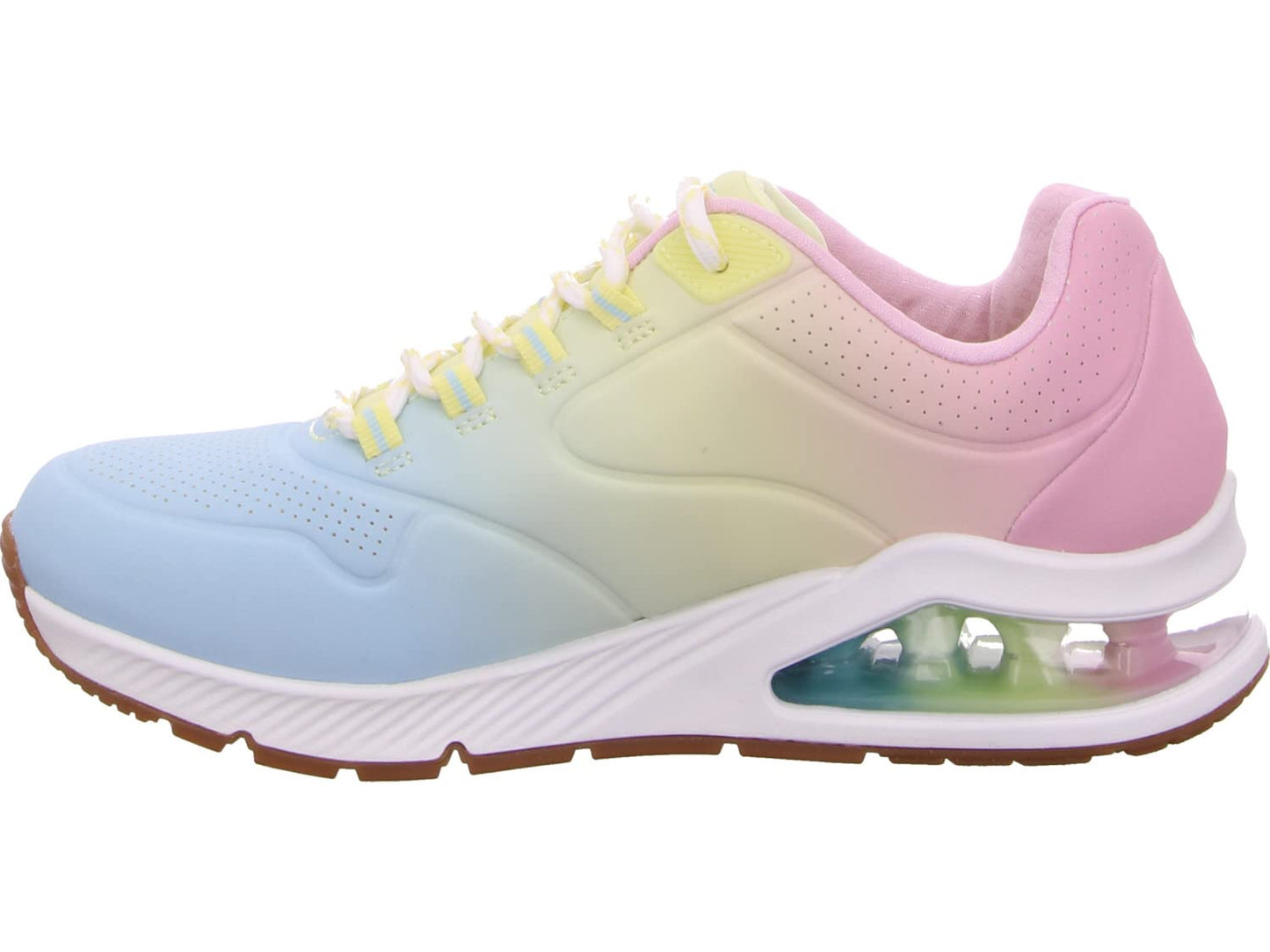 Skechers Women's UNO 2-Color Waves Sneaker, White/Mulit, 8