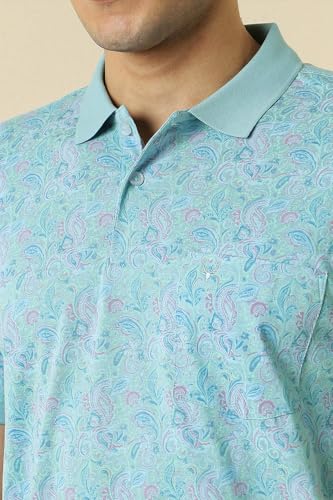 Allen Solly Men's Regular Fit T-Shirt (ASKWQRGFS02843_Light Blue