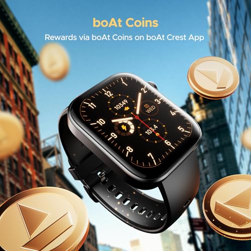 boAt Storm Call 3 w/Turn-by-Turn Navigation, 1.83” HD Display, Bluetooth Calling, Crest+ OS, QR Tray, Watch Face Studio, Coins, Emergency SOS Smart Watch for Men & Women(Active Black)