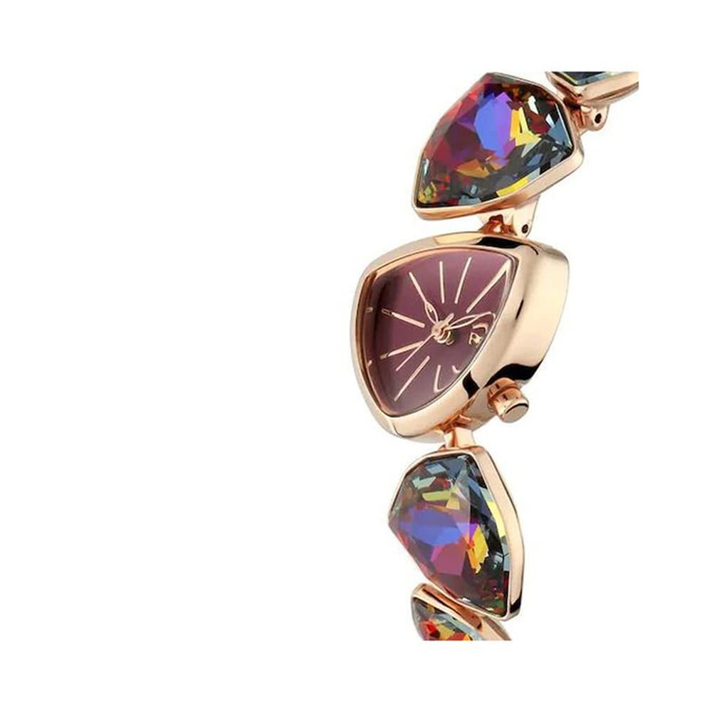 Titan Raga I Am Maroon Dial Women Analog Watch With Metal Strap-Ns95095Wm02F, Band Color:Rose Gold/NT95095WM02F