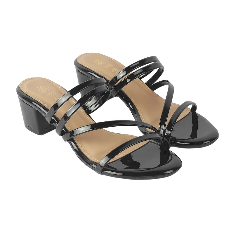 tresmode Teuice Women's Black Block Heel Sandals in Size 4 UK / 37 EU