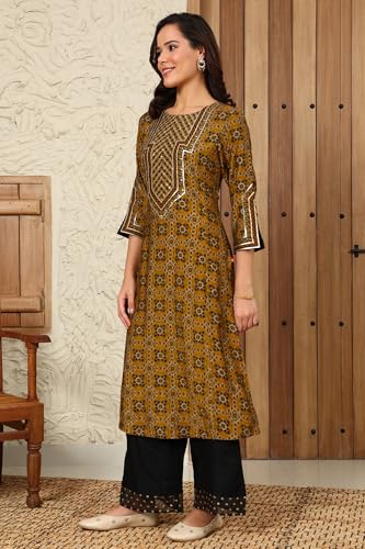 Black Solid Rayon Parallel Pants with Embellished Organza Hemline_24AUW63033-222376_S