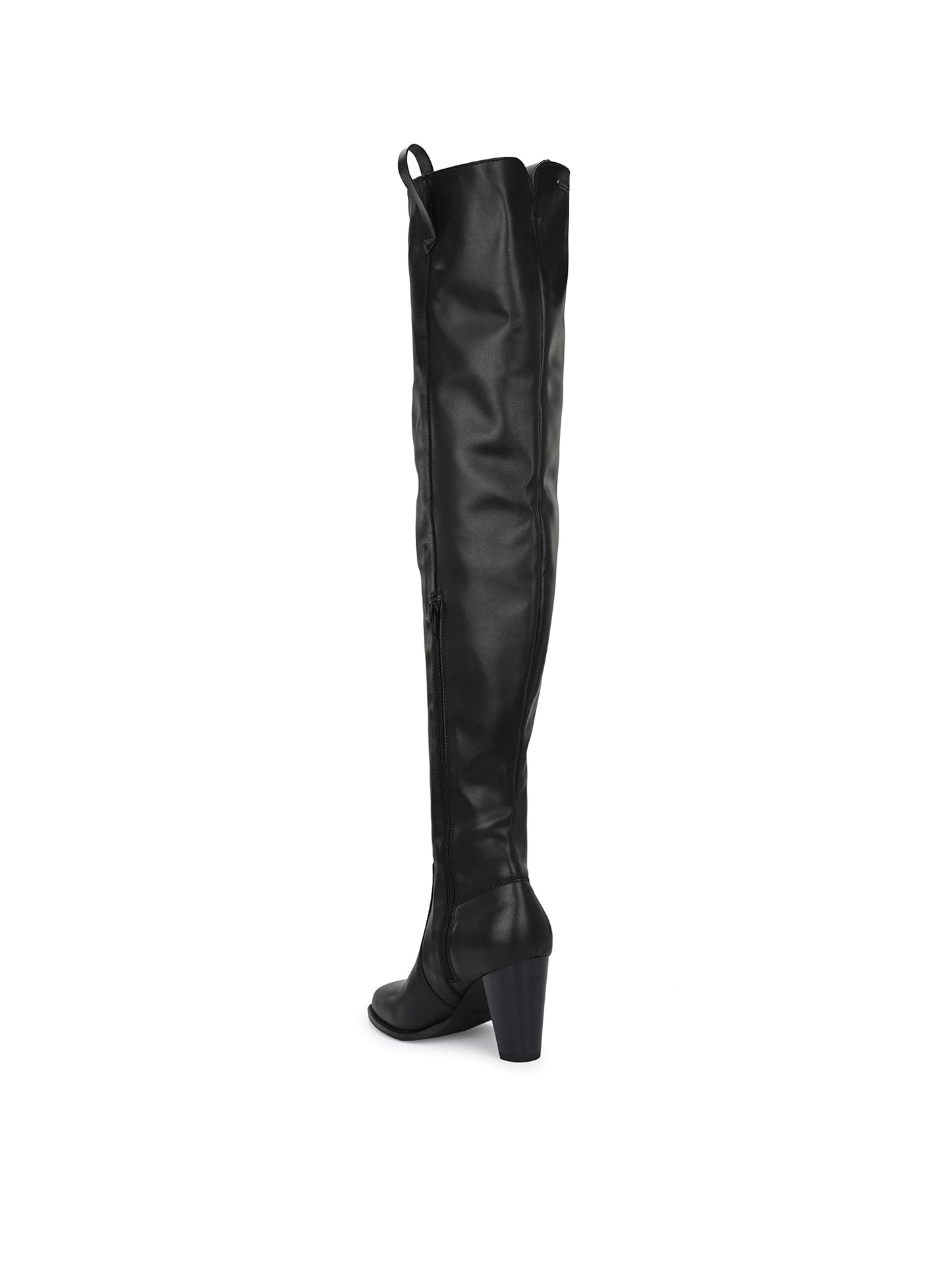 Delize Black Women mid Heel Over Knee Boots