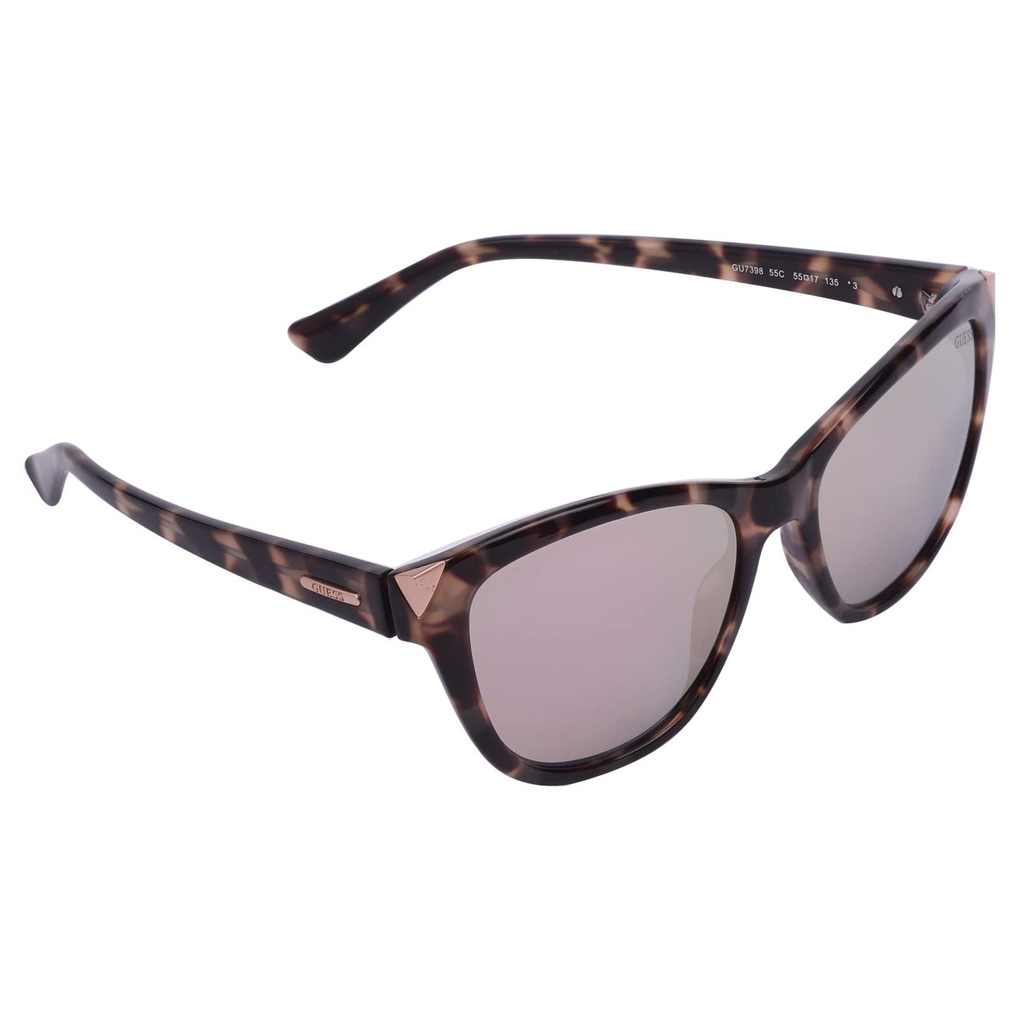 GUESS Mirrored Cat Eye Women's Sunglasses 7398 55C|55|Pink Color Lens
