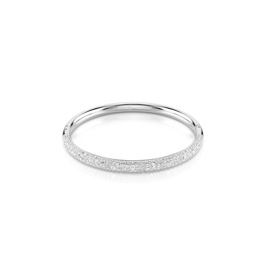 Swarovski Sublima bangle, Snow pavé, White, Rhodium plated