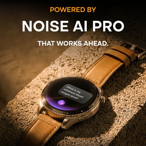 Noise Newly Launched Halo 3 Smart Watch with 1.43” AMOLED Display, 1000 NITS Brightness, Premium Metal Design, Powered by AI Pro, AI Transcription, Morning Briefs, 7-Day Battery (Elite Black)