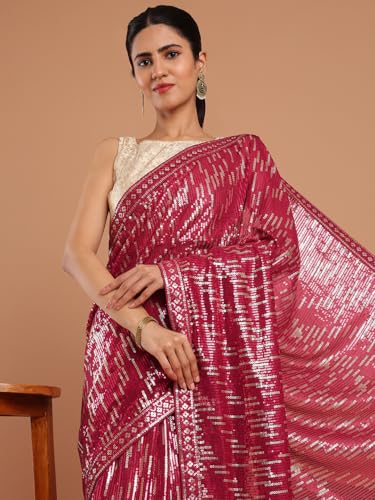 Kalyan Silks Maroon Sequence Work Fancy Saree
