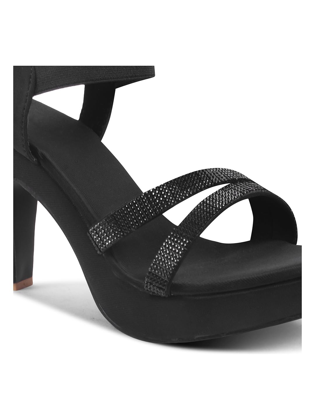 SVYA, Comfortable Heel Sandals for Women and Girl. (Black, UK Footwear Size System, Adult, Women, Numeric, Medium, 7)
