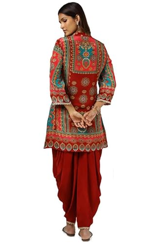 Soch Womens Maroon Viscose Crepe Ethnic Motifs Co-Ord Set With Sequins
