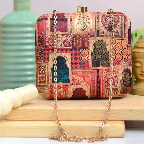 Artklim Mughal Style Doors Printed Clutch