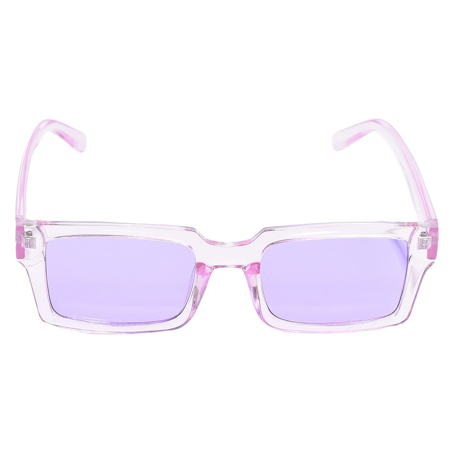 Haute Sauce Lavender Rectangular Sunglasses for Women | Transparent Frame and Lavender Lens | Goggles, Shades, Eyewear, Chasma, Glares | accessories for women | Cool, Funky, Stylish ladies sunnies