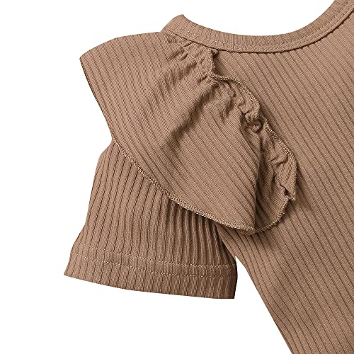 Hopscotch Baby Girls Cotton and Polyester Short set in Brown Color For Ages (0-1 Months)
