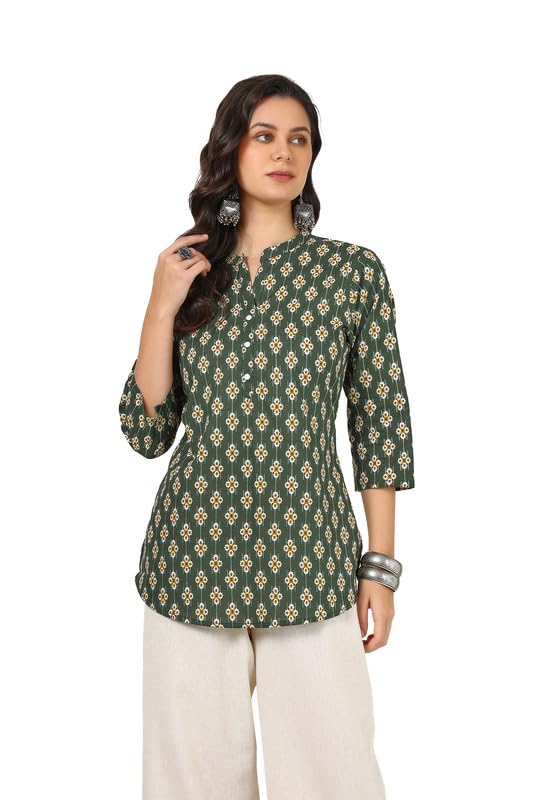 Soch Womens Green Cotton Ajrakh Print Tunic