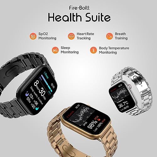 Fire-Boltt Newly Launched Vogue Large 2.05" Display Smart Watch, Always On Display, Wireless Charging, App Based GPS with Bluetooth Calling & 500+ Watch Faces (Chain Rose Gold)