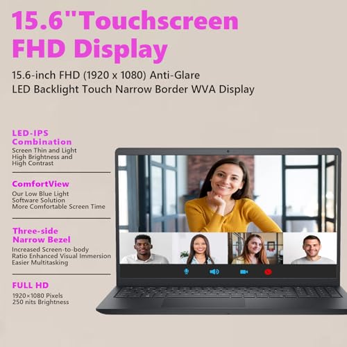 Dell 15.6'' FHD Touchscreen Laptop Computer - 13th Gen Intel 10-Core i7-1355U Processor, Numeric Keypad, HDMI, Wi-Fi 6,Win11 Pro, w/Redragon Accessoires(32GB RAM, 1TB SSD)