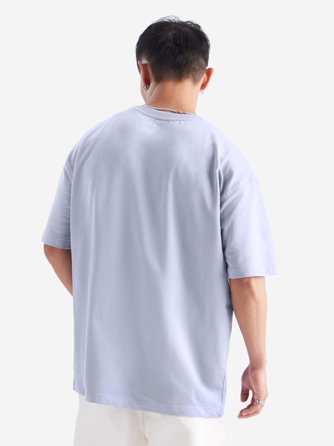 The Souled Store Original Solids: Lavender Men Oversized T-Shirts