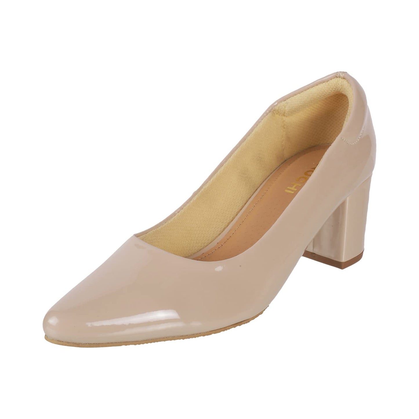 Mochi Womens Synthetic Beige Pumps (Size (7 UK (40 EU))