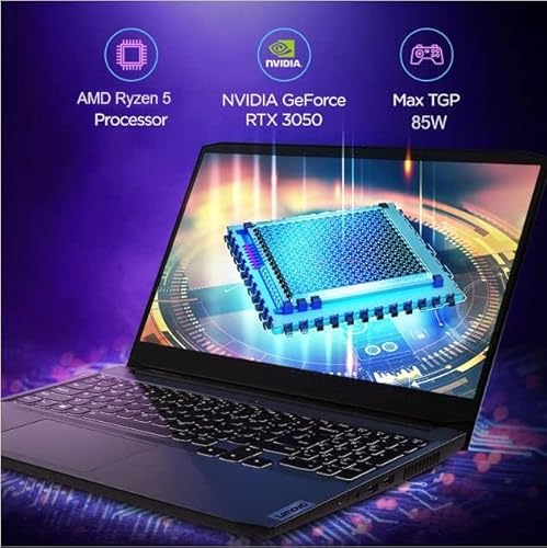 Lenovo IdeaPad Gaming 3 AMD Ryzen 7 6800H 15.6" (39.62cm) FHD IPS 120Hz Gaming Laptop (8GB/512GB SSD/Win11/Office/NVIDIA RTX 3050 4GB/RGB Keyboard/Alexa/3 Month Game Pass/Onyx Grey/2.32Kg), 82SB00V5IN