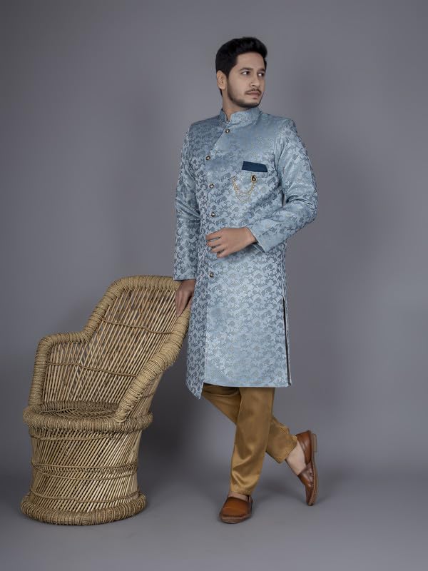 XEPON Mens Ethnic Wear SKY Traditional Indo Western Set (Size, S Size)