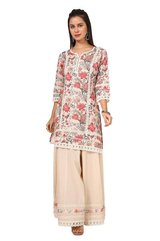 Soch Womens Pink Linen Floral Print Suit Set