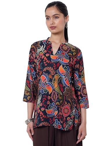Soch Womens Black Crepe Ethnic Motifs Tunic