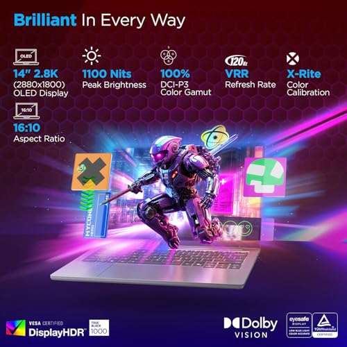 Lenovo IdeaPad Pro 5 Intel Core Ultra 9 285H (32GB RAM/1TB SSD/14 inch (36.83cm)/2.8K OLED/AI PC/Windows 11/Office Home 2024 AI Now/1Yr ADP Free/3 Mon. Game Pass/Grey/1.4Kg), 83JK000AIN