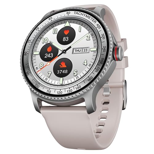 boAt Newly Launched Lunar Discovery w/ 1.39" (3.5 cm) HD Display, Turn-by-Turn Navigation, DIY Watch Face Studio, Bluetooth Calling, Emergency SOS, QR Tray, Smart Watch for Men & Women(Cherry Blossom)