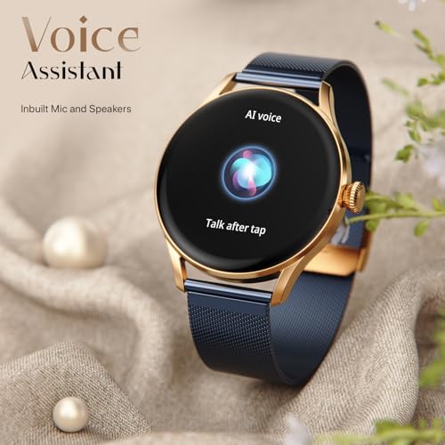 Fire-Boltt Glitz Women Smart Watch with 1.19” AMOLED Display, Bluetooth Calling, Rotating Crown, Always On Display, 1000 Nits Brightness, IP68 Waterproof Deep Navy