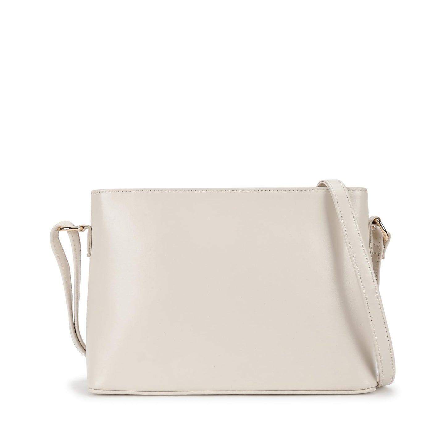 Fastrack Women and Girls Solid Casual Sling Bag, And With Adjustable Sling Strap, Beige