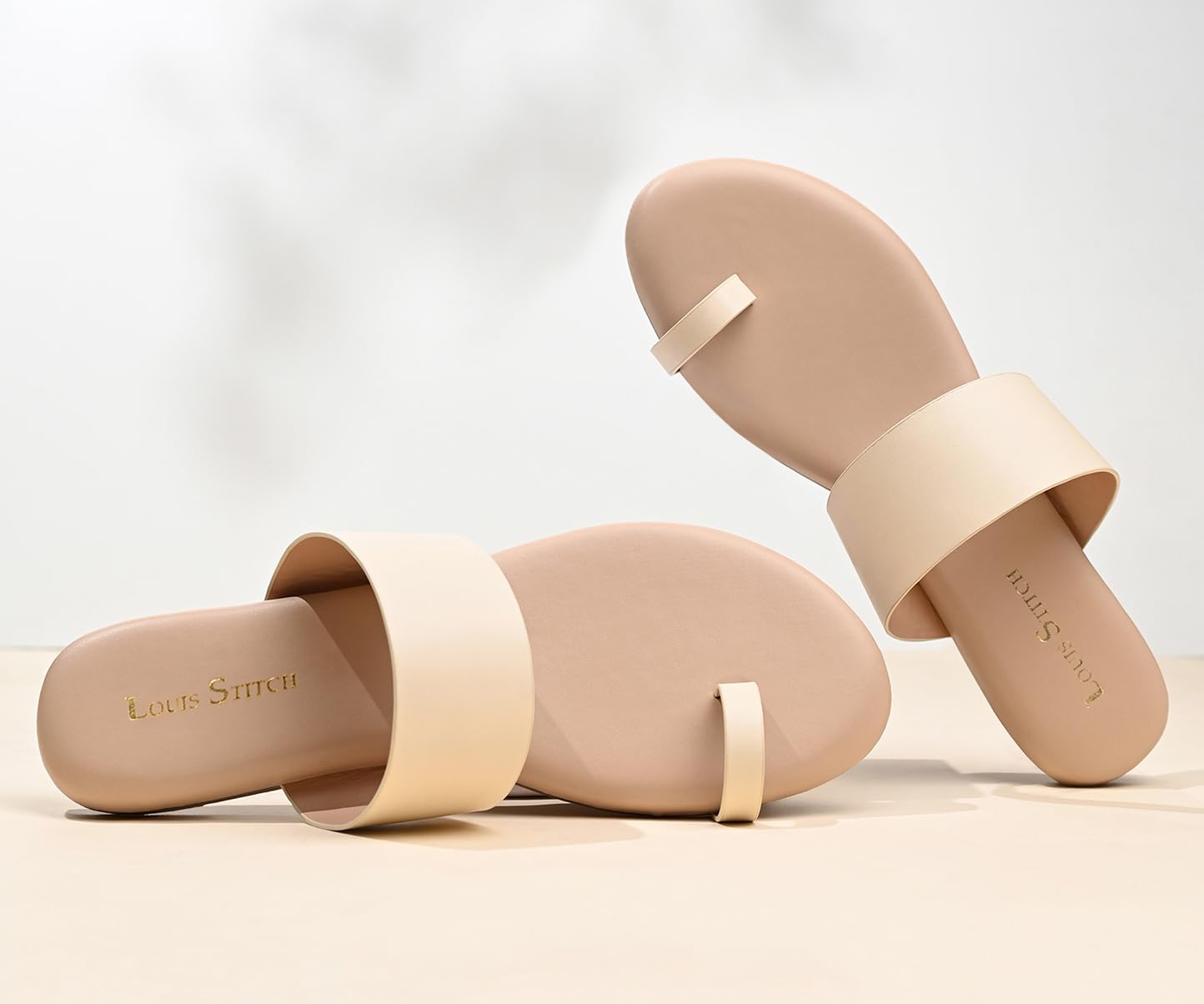 LOUIS STITCH Women’s Slip-On One Toe Flat Sandals | Comfortable Flats | LSOF-FI03-TI |