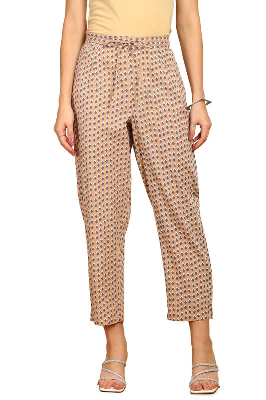 Soch Womens Earth Printed Cotton Suit Set With Gotta Patti