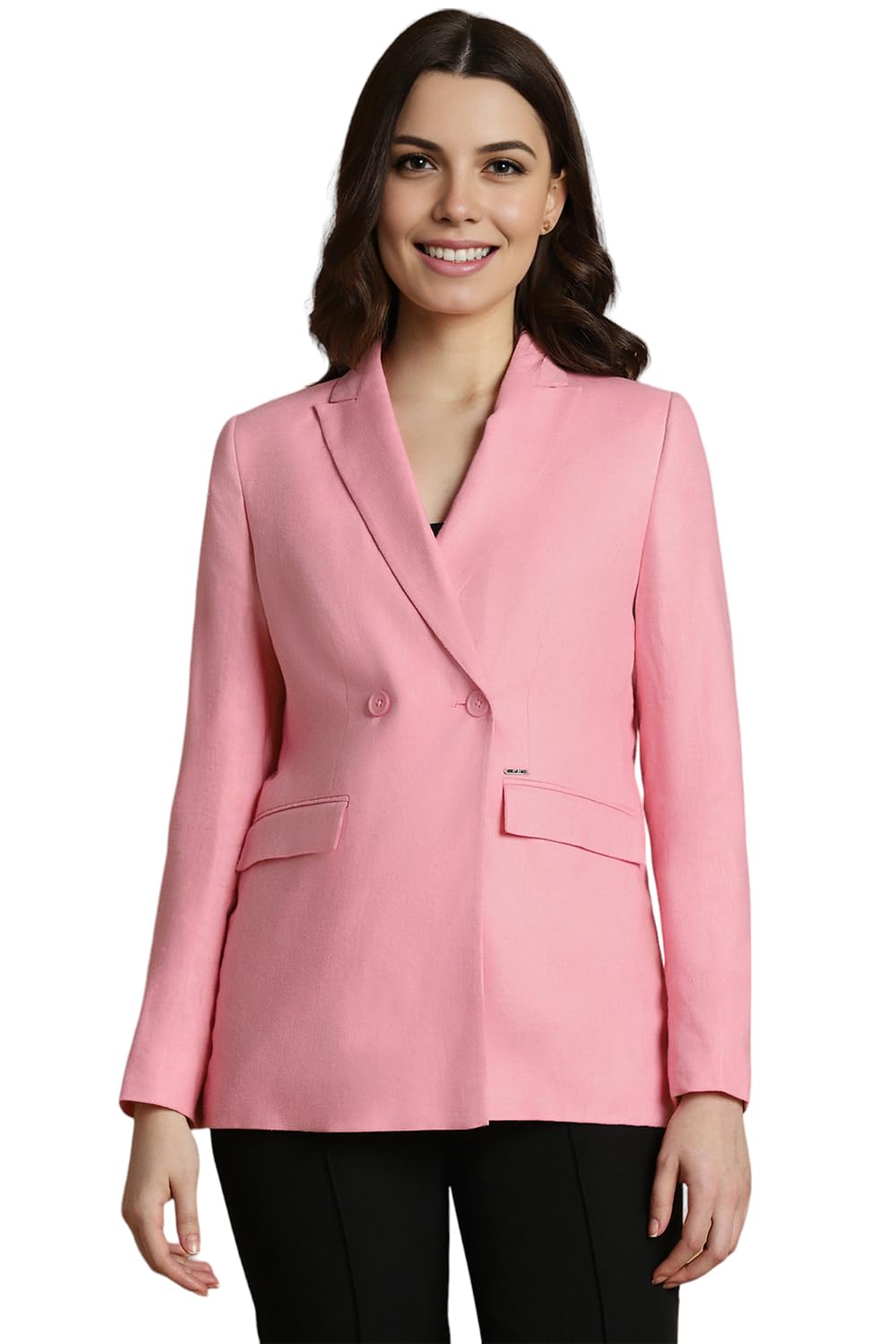 Allen Solly Women's Blazer (AHBZWRGFL93563_Pink_S