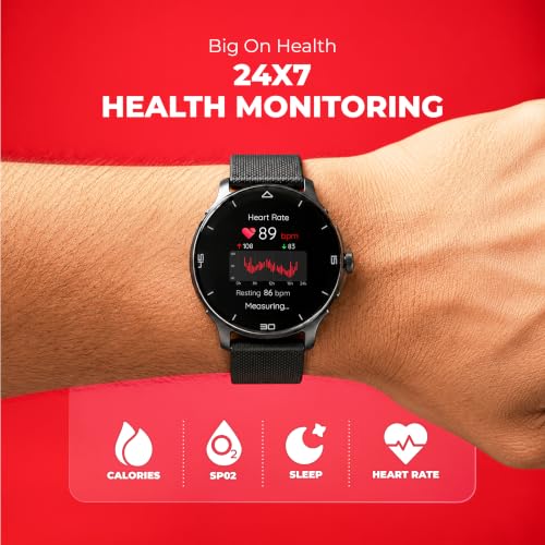 Fastrack Smart Revoltt R1 Smartwatch with 1.38 Inch Display, Bluetooth Calling, AI Voice Assistant and SpO2 Monitor