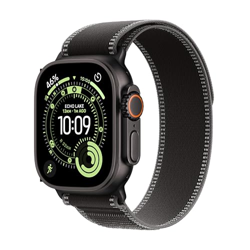 Apple Watch Ultra 3 GPS + Cellular 49mm Black Titanium Case with Black/Charcoal Trail Loop - M/L
