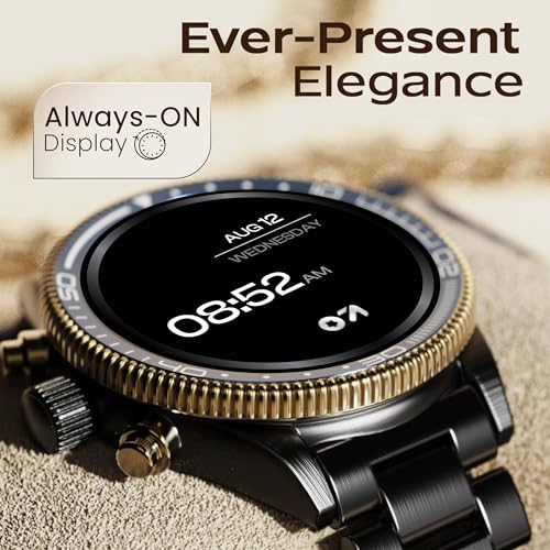 GOBOULT Saber Smart Watch 1.43'' AMOLED Display, Functional Rotating Bezel, AOD, BT Calling, 200+Watchfaces, 700 Nits Brightness, AI Voice Assistant, SpO2 Monitoring, 120+ Sports Mode (Metal Black)