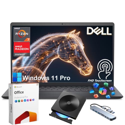 Dell Inspiron 15 Touchscreen Laptop, AMD Ryzen 7 7730U, 16GB RAM, 1TB SSD