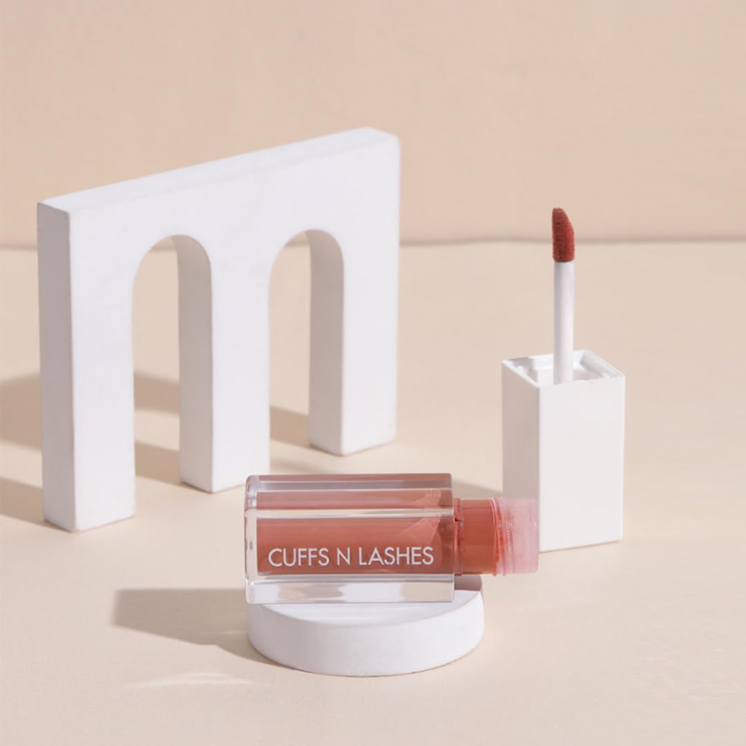 Cuffs N Lashes Matte Liquid Lipstick 6ml – 19 MLBB | 12H Long Lasting Transfer-Proof &Mask-Proof | Comfortable Non-Drying Formula | Paraben-Free Cruelty-Free