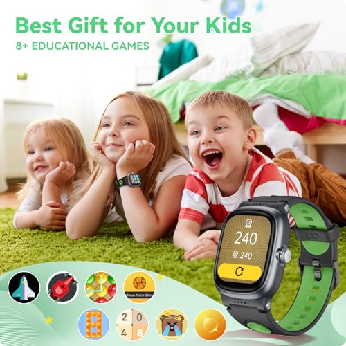 Smart Watch for Kids with Heart Rate Sleep Monitor, Games/Alarm/IP68 Waterproof Smart Watch for Boys Girls, Step Calorie Pedometer Activity Tracker, Kids Fitness Watch Birthday Gifts for Aged 4-16