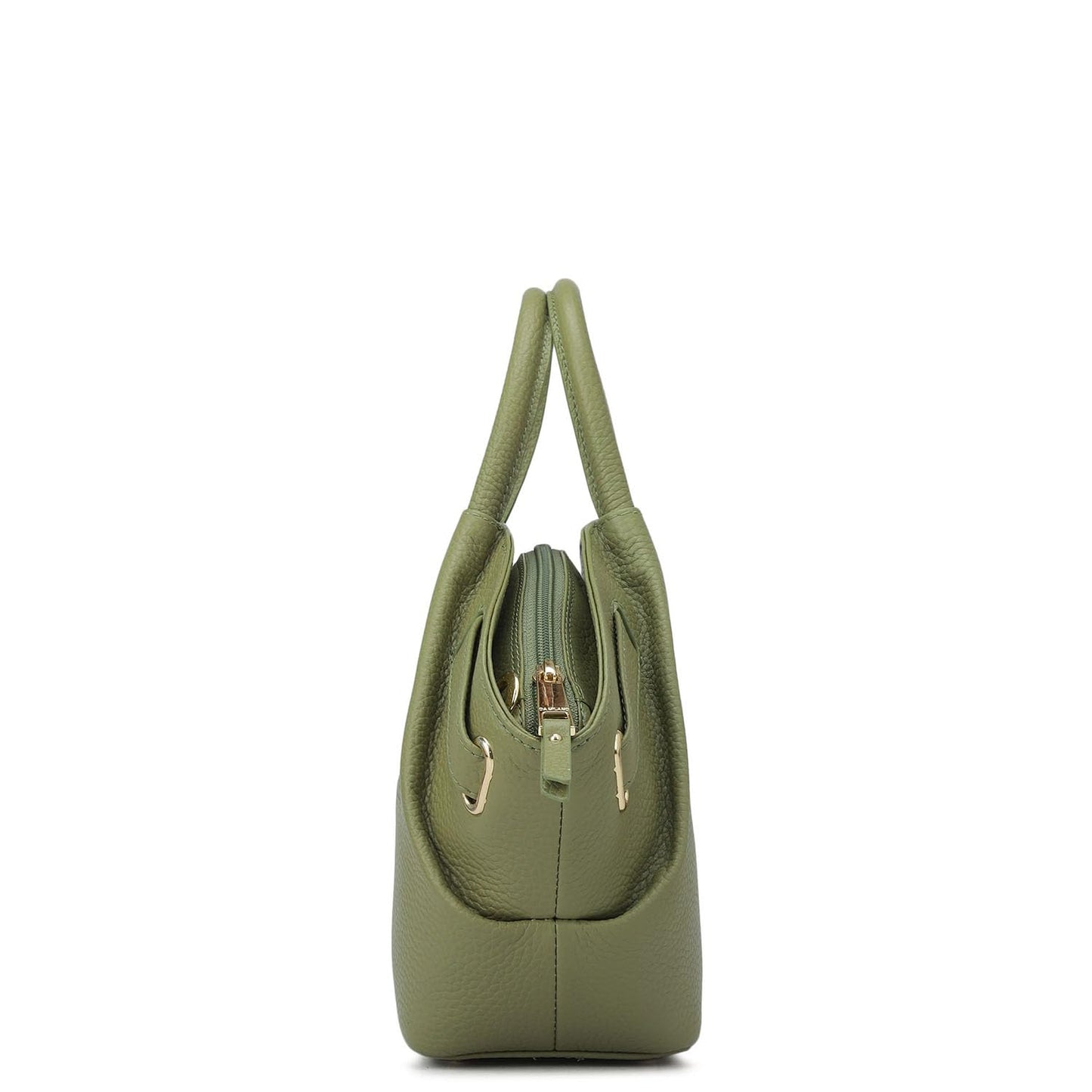 Da Milano Leather Satchel Bag for Women - Green